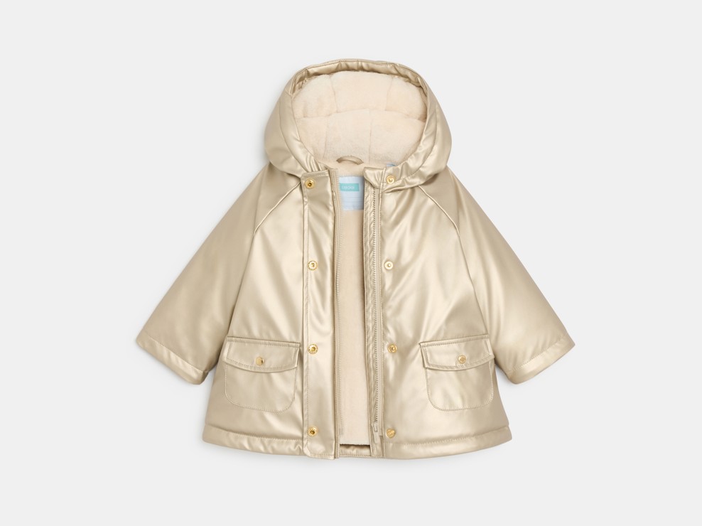 Manteau doublé déperlant irisé beige bébé fille 2