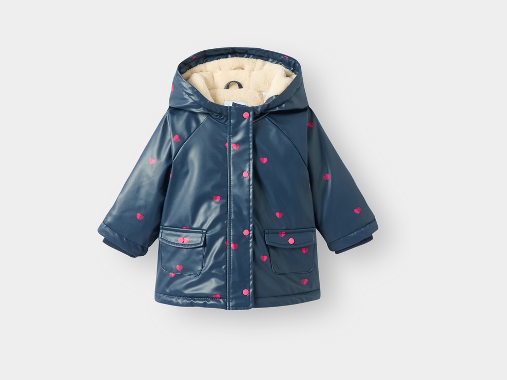 Manteau doublé bleu fille 1