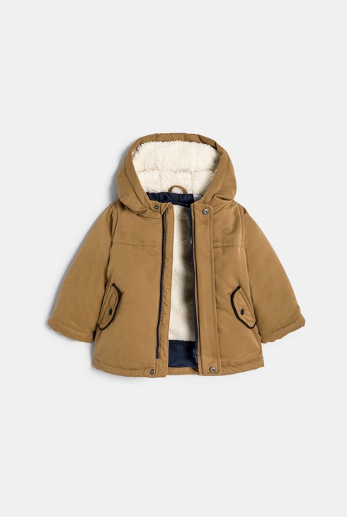 Smeđi podstavljeni kaput 2 u 1 za dječake 2