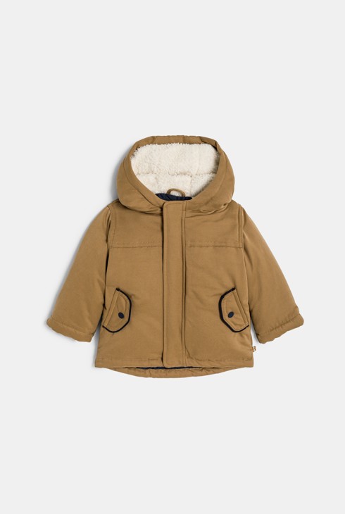 Smeđi podstavljeni kaput 2 u 1 za dječake 2