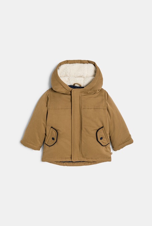 Manteau doublé 2 en 1 marron bébé garçon 1