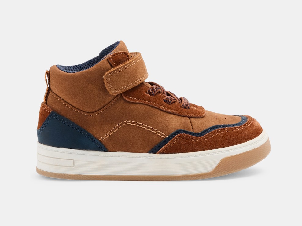 Hohe Turnschuhe mit Klettverschluss braun Kleinkind Junge 1