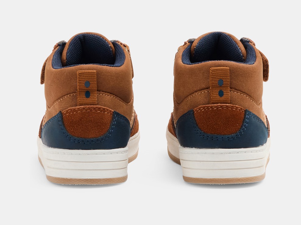 Hohe Turnschuhe mit Klettverschluss braun Kleinkind Junge 2