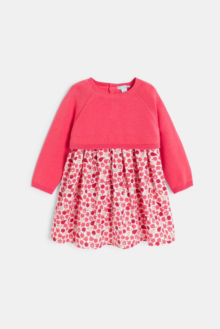 Robe effet 2 en 1 fruit rose bébé fille 1