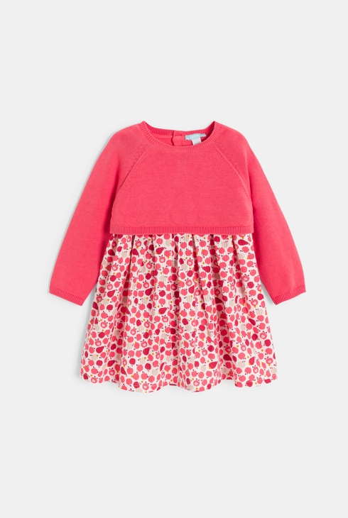 Robe effet 2 en 1 fruit rose bébé fille 1