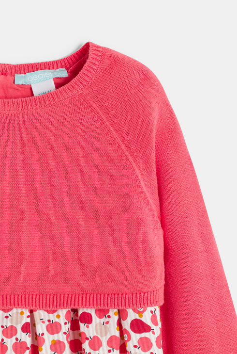 Rosa Kleid mit 2-in-1-Effekt Frucht Kleinkind Mädchen
