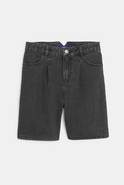 Bermuda en jean délavé noir Fille 2