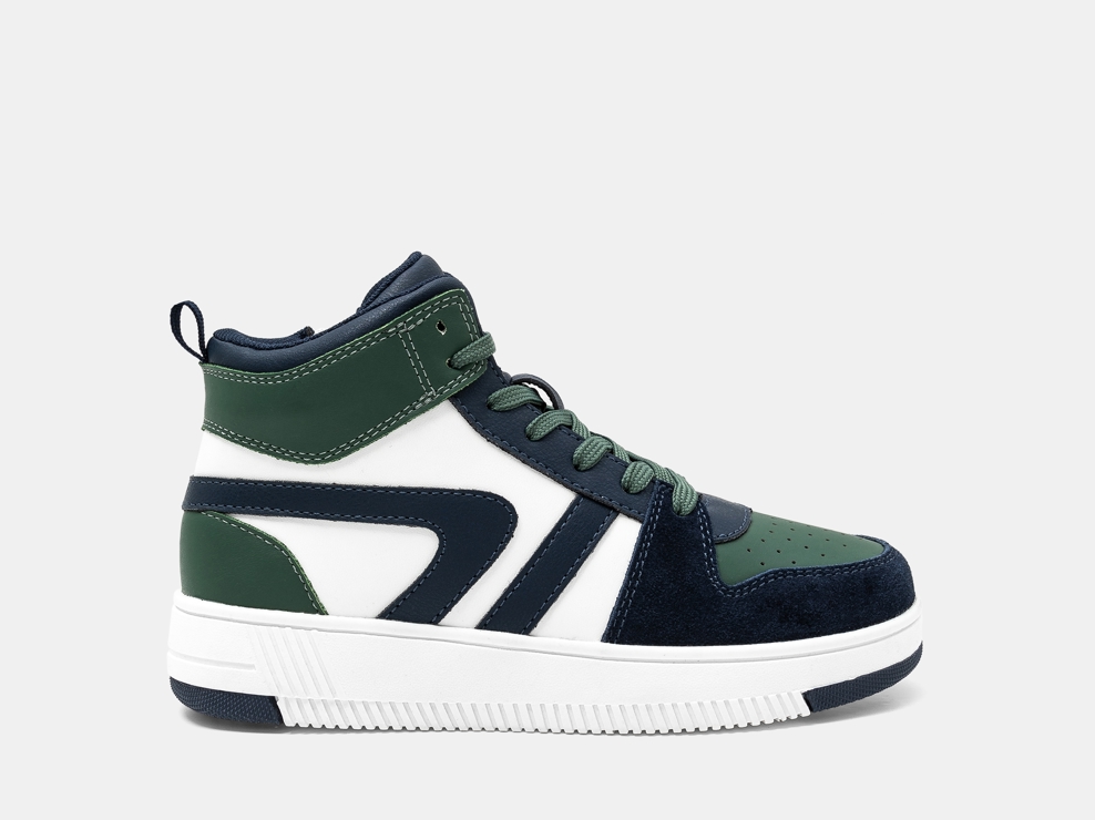 Hohe Street-Turnschuhe grün Jungen 1