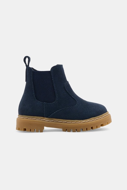 Boots chelsea cuir bleu marine bébé garçon