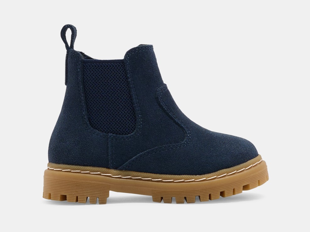 Boots chelsea cuir bleu marine bébé garçon 1