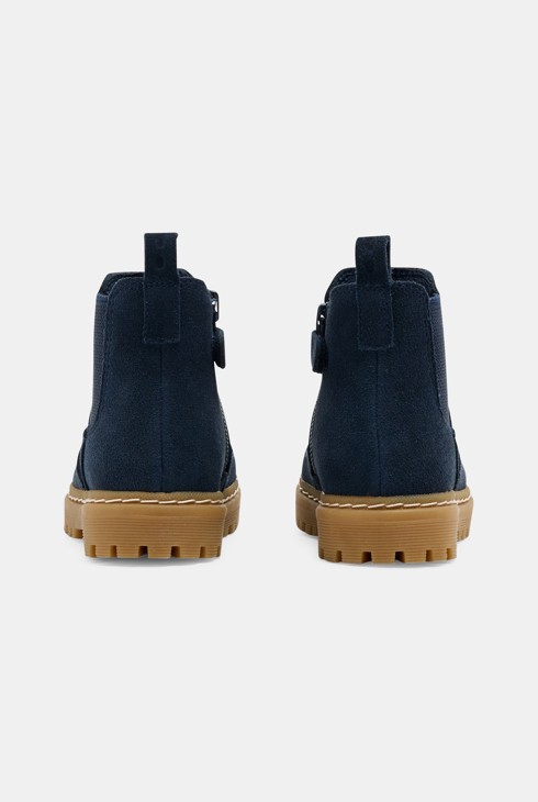 Boots chelsea cuir bleu marine bébé garçon