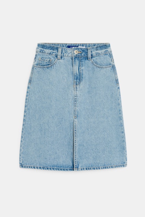 Jupe wide en jean bleu délavé Fille