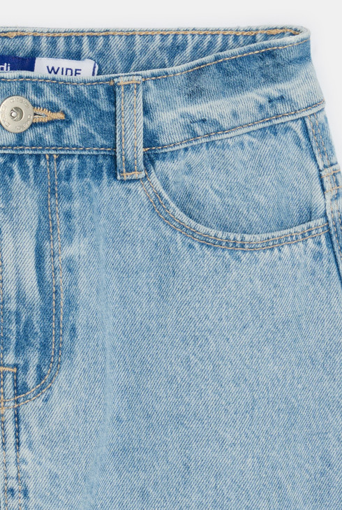 Jupe wide en jean bleu délavé Fille