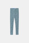 Leggings longs léopard en jersey bleu Fille