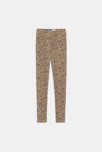 Leggings léopard en jersey marron Fille