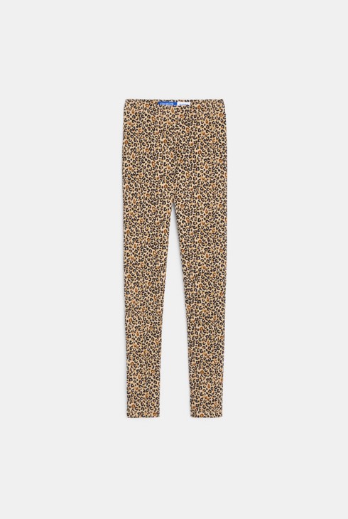 Legging leopardo de punto jersey marrón niña 1