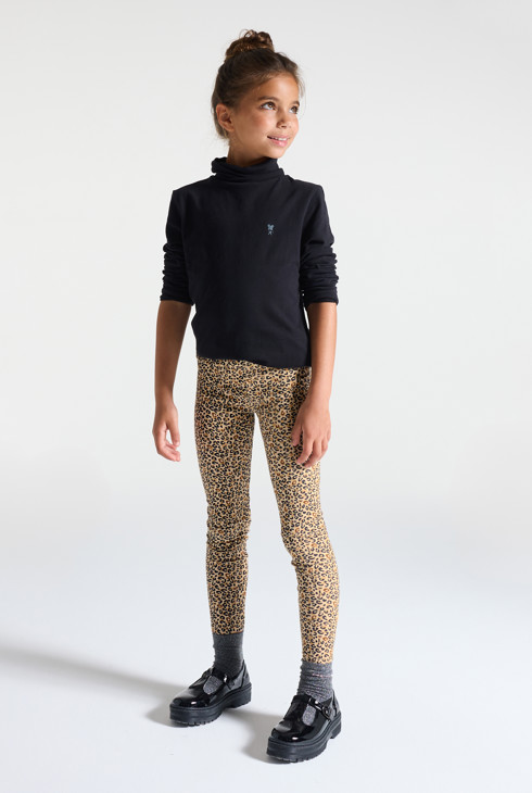 Leggings Leopard Jersey braun Mädchen 1