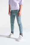 Leggings longs léopard en jersey bleu Fille 3