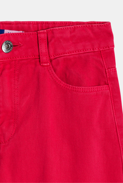 Pantalon en toile rouge Fille