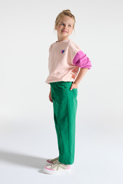 Pantalón de loneta verde niña 1