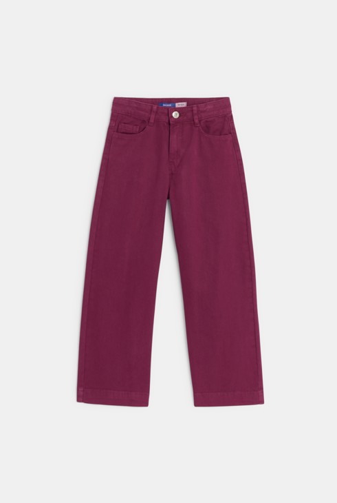 Pantaloni in tela viola per bambina 1