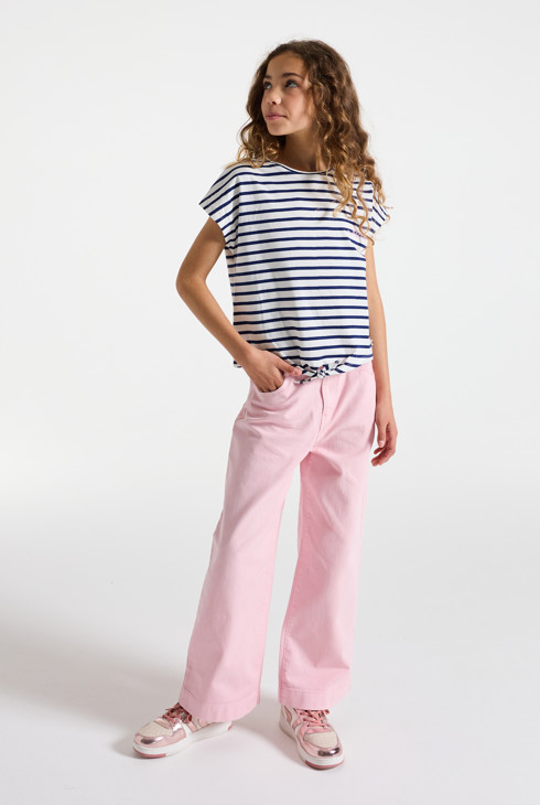 Rosa Stoffhose für Mädchen 1
