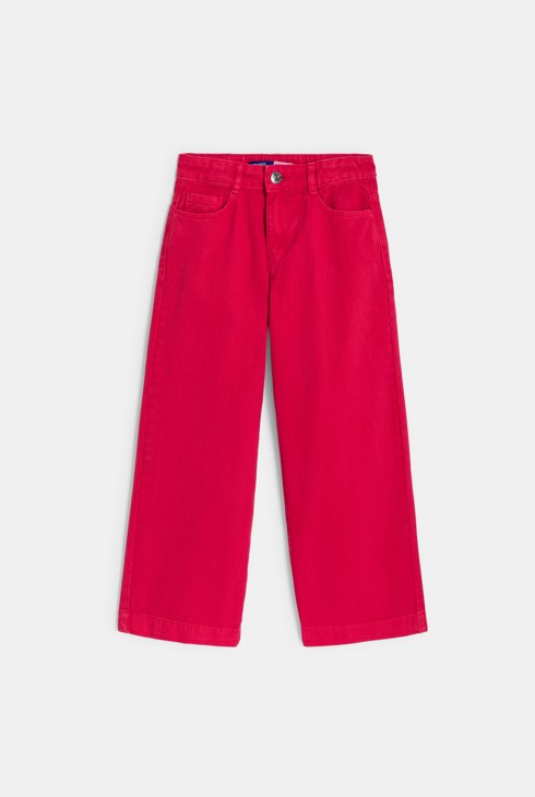 Girl's red canvas trousers 2