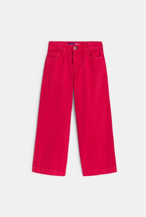 Pantalon en toile rouge Fille 2