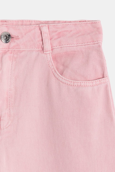 Pantalon rose en toile Fille