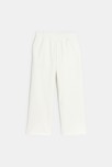 Jogging en molleton uni coupe large blanc Fille