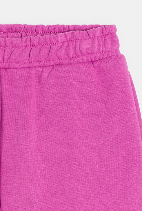 Jogging en molleton uni coupe large rose Fille
