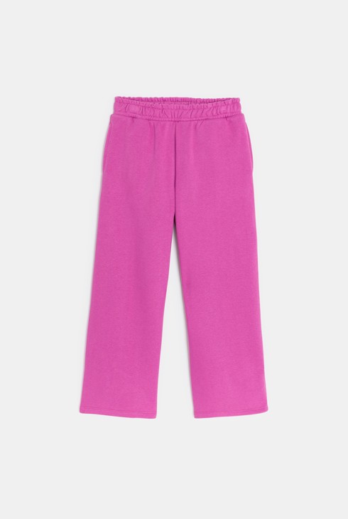 Jogging en molleton uni coupe large rose Fille 2