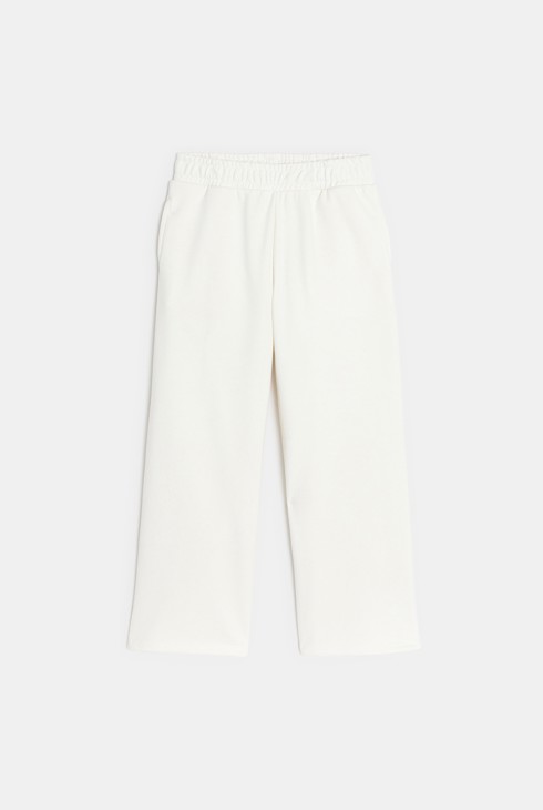 Jogging en molleton uni coupe large blanc Fille 2
