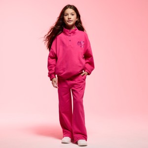 Jogginghose rosa aus Molton weiter Schnitt Mädchen