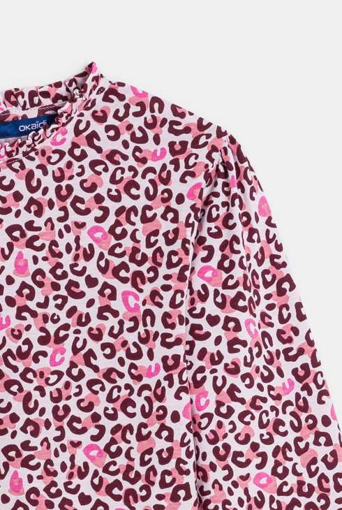 T-shirt léopard rose Fille