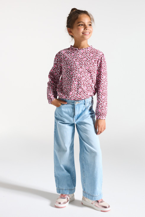 T-Shirt Leopard rosa Mädchen 1
