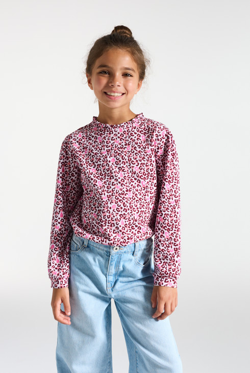 T-shirt léopard rose Fille 2