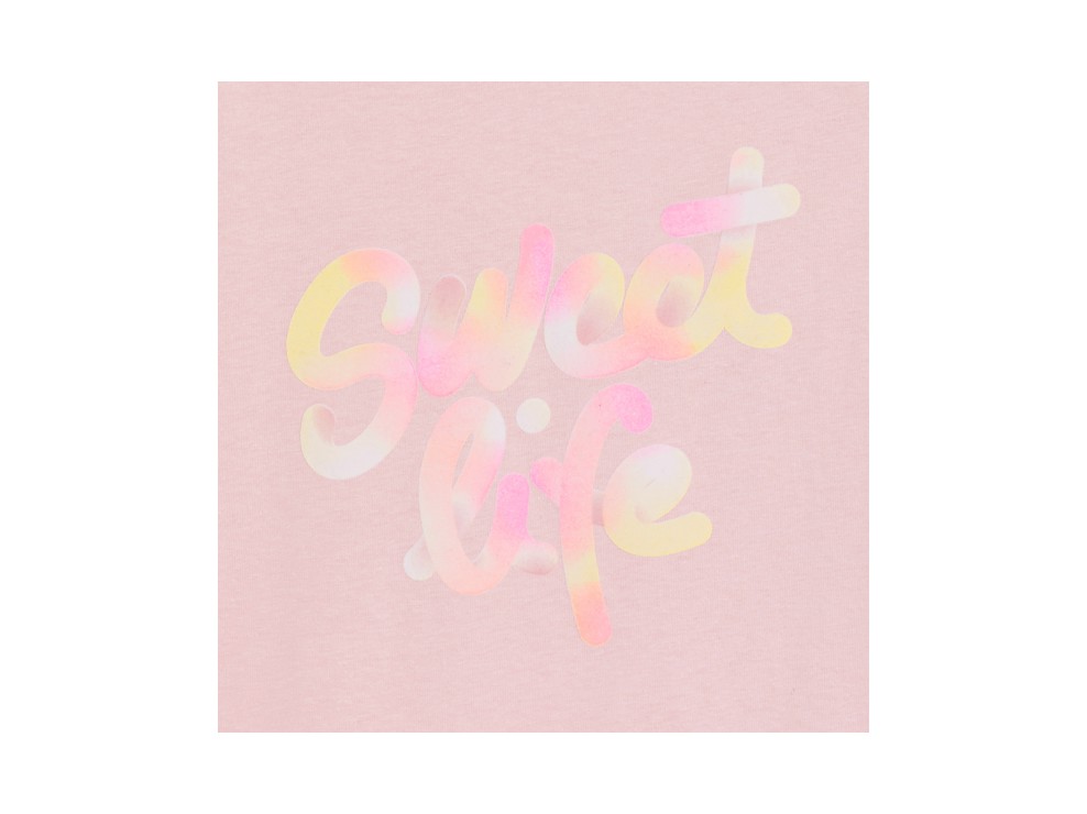 Rosa Langarm-T-Shirt mit Schriftzug Mädchen 2