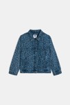 Veste en jean léopard bleu Fille