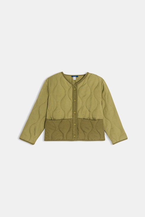 Blouson matelassé doublé vert fille 1
