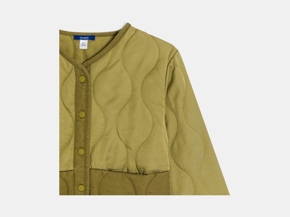 Blouson matelassé doublé vert fille 2