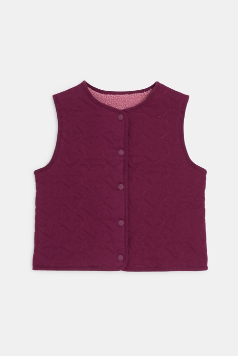 Gilet réversible fille rose