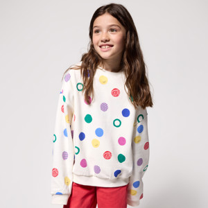 Sweatshirt Punktmuster mehrfarbig Mädchen