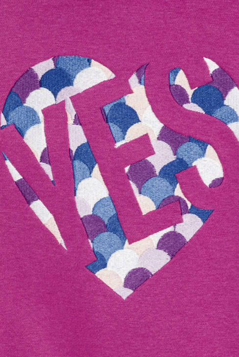 Sweat-shirt cœur fille violet