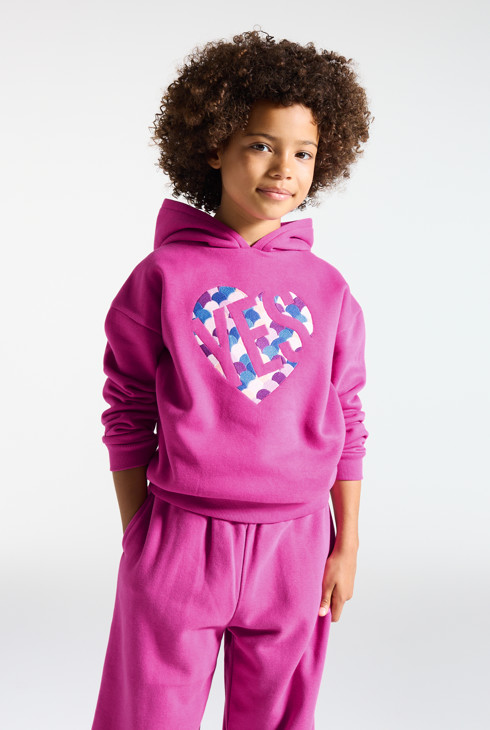 Sweatshirt Herz Mädchen violett 1