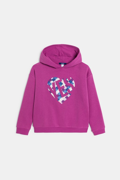 Ljubičasti pulover s motivom srca za djevojčice 2