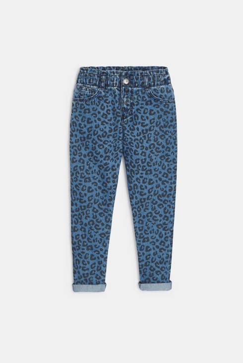 Jean imprimé léopard bleu Fille
