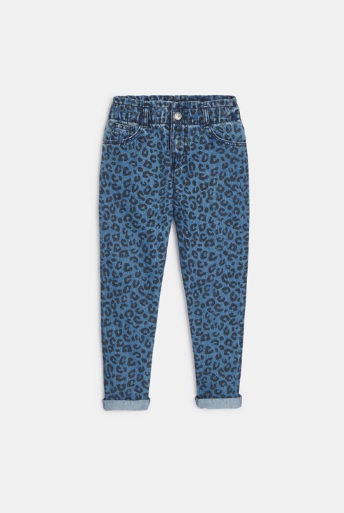 Jean imprimé léopard bleu Fille 2
