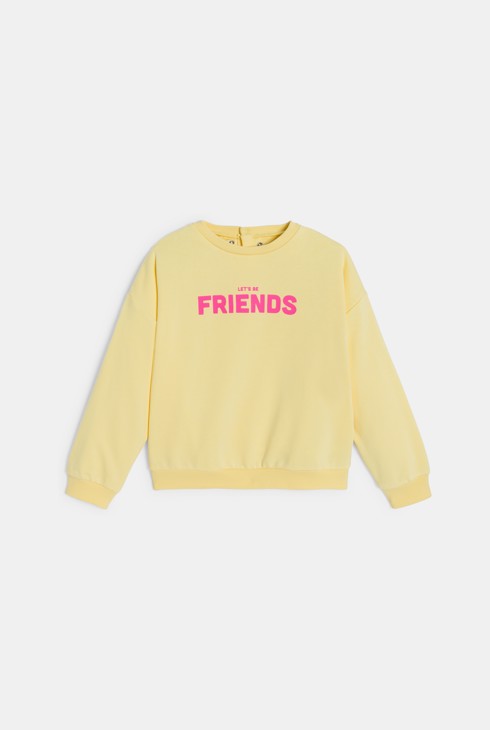 Sweat col Claudine amovible fille jaune