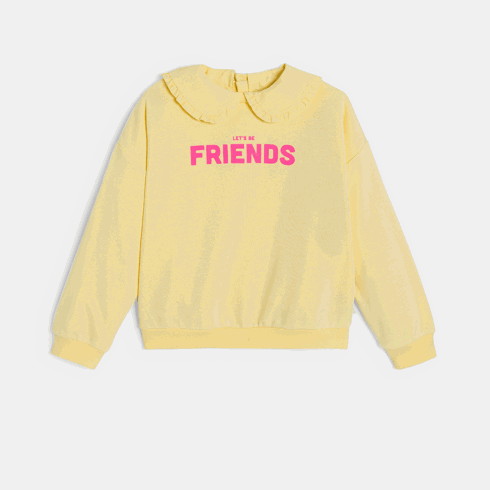 Pullover Bubikragen Mädchen gelb 2